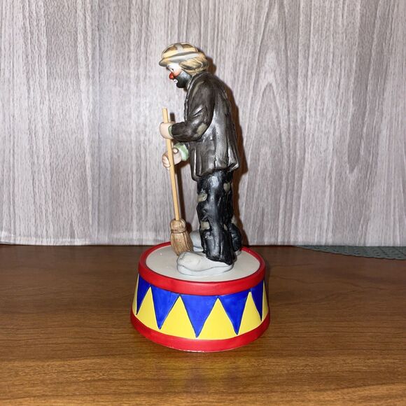 Emmett Kelly Jr Whistle While You Work Music Box Porcelain Clown Original Box - Picture 4 of 10